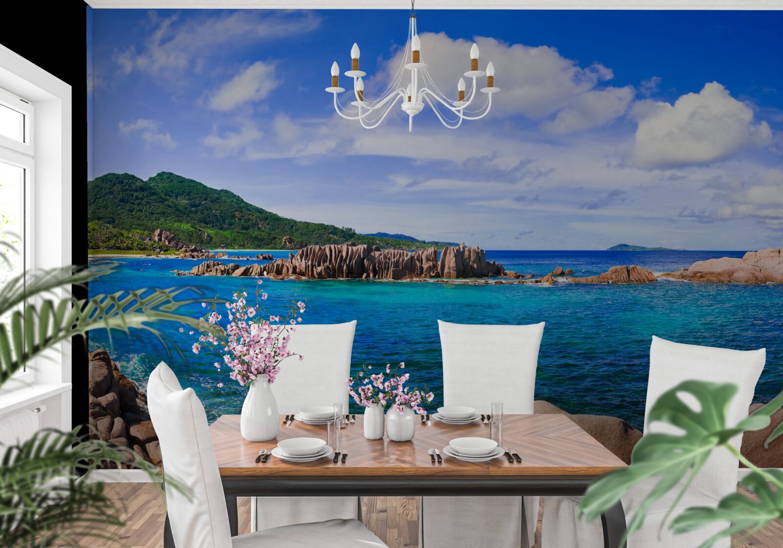 Фотошпалери скелі біля блакитного океану