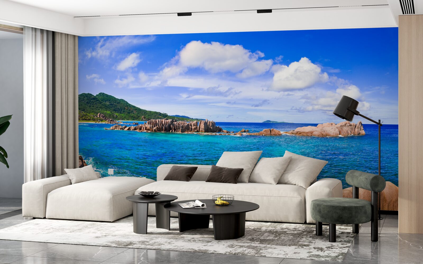 Фотошпалери скелі біля блакитного океану