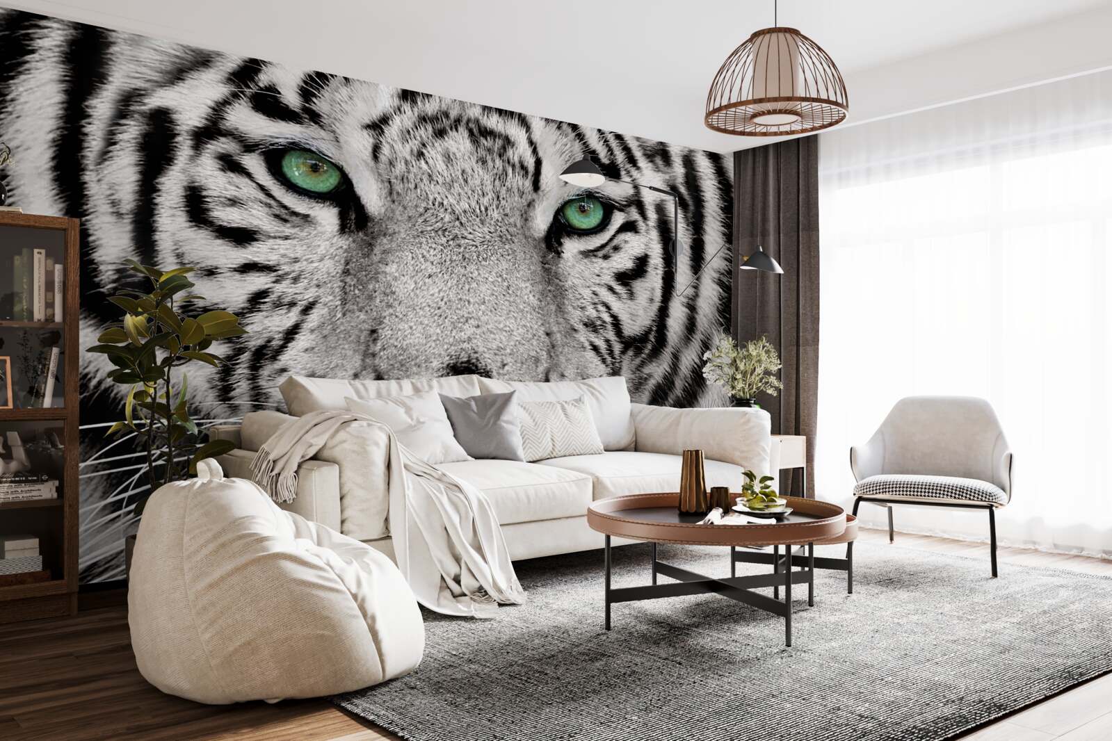 Фотошпалери зображення білого тигра