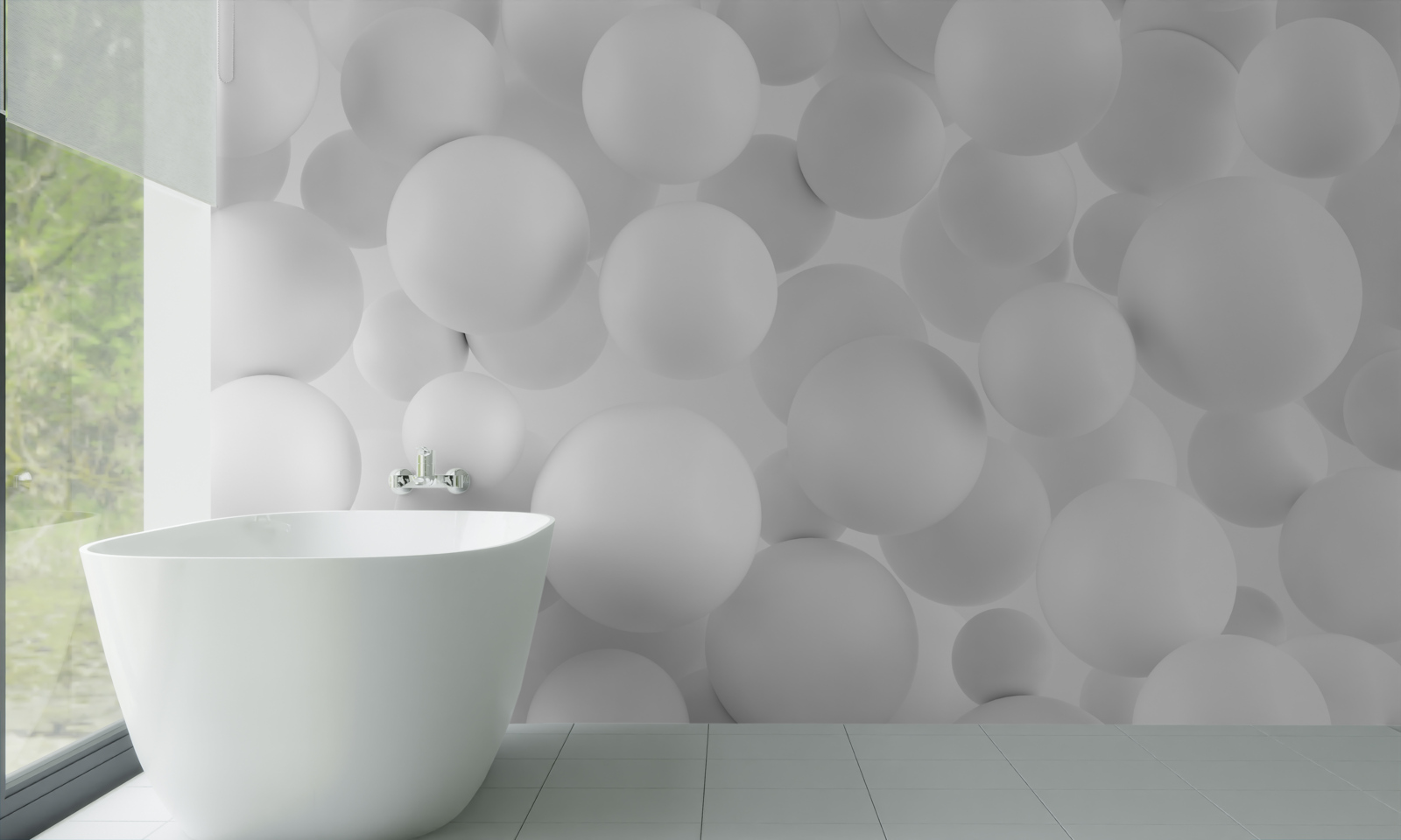 Фотошпалери великі білі кульки