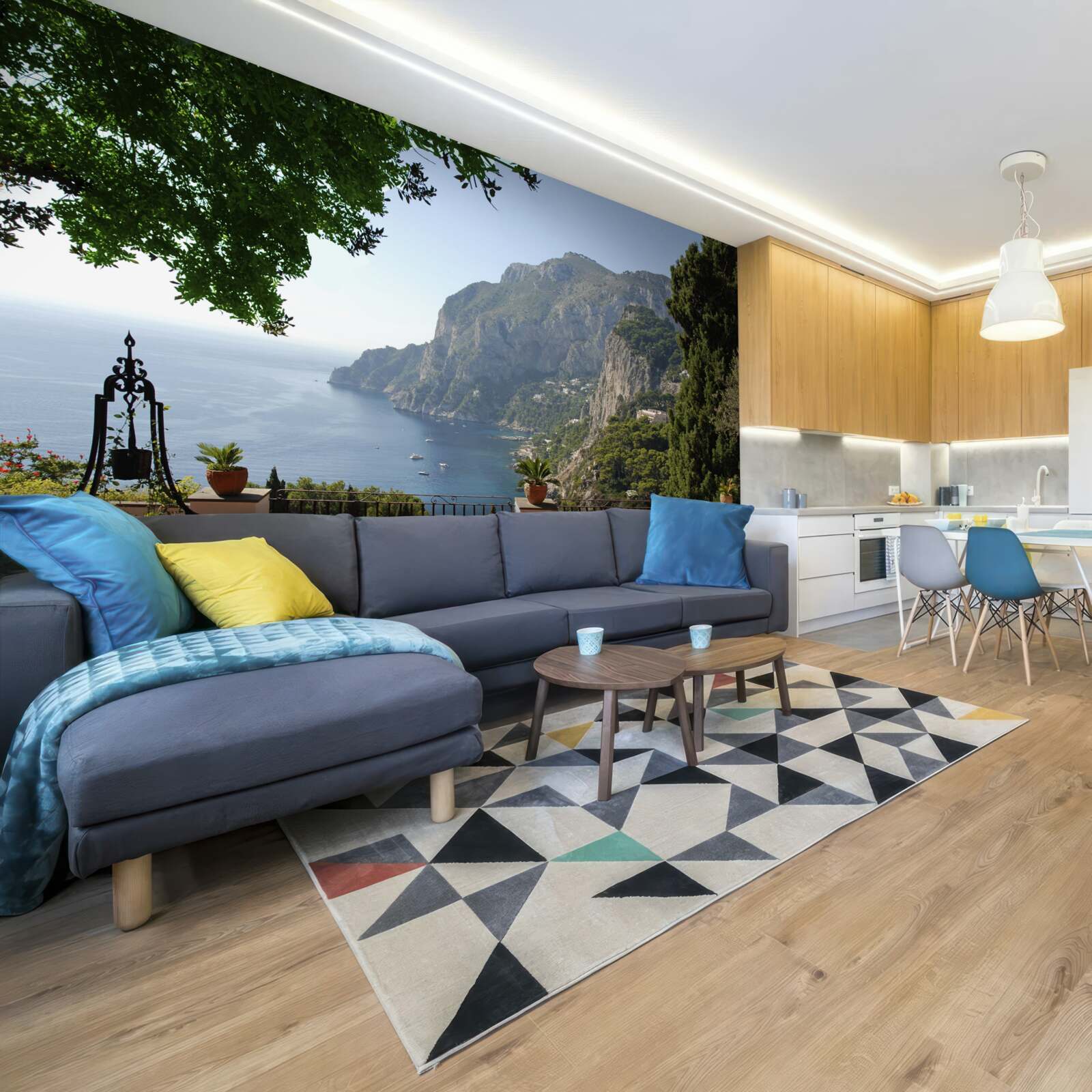 Фотошпалери панорама гір і океану