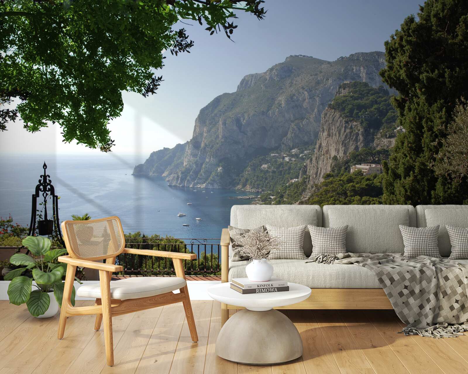 Фотошпалери панорама гір і океану