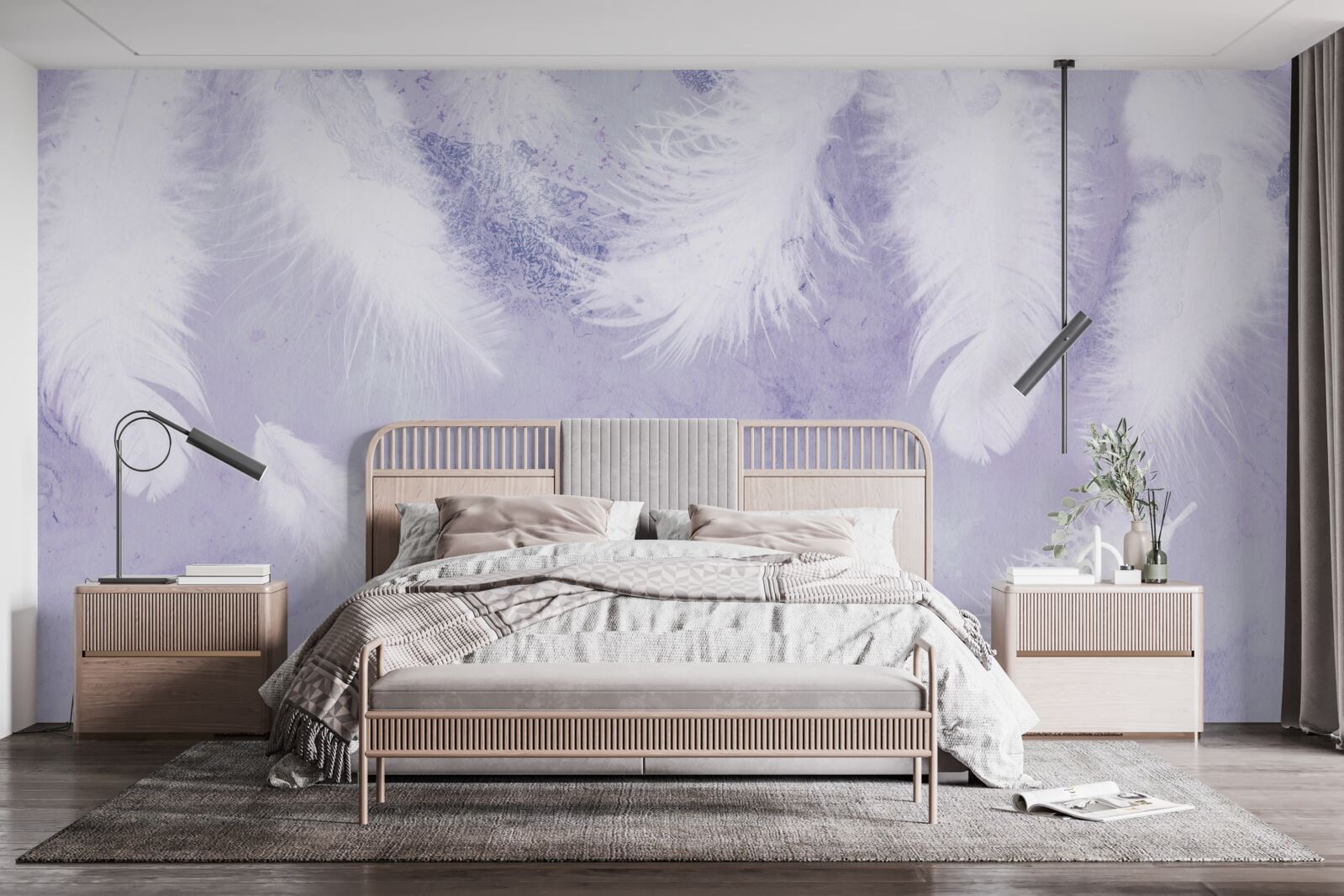 Фотошпалери плаваюче біле пір'я