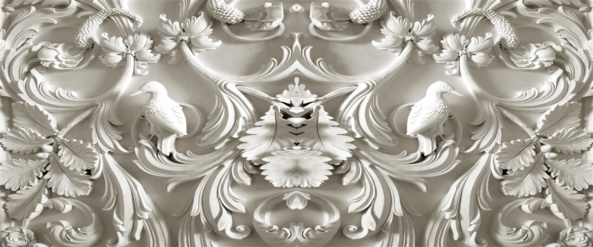 Фотошпалери білий рельєф з гіпсу