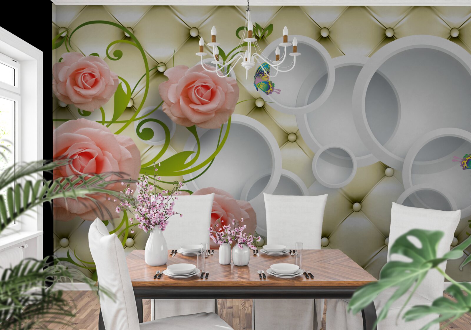 Фотошпалери бутон рожевої троянди прекрасний