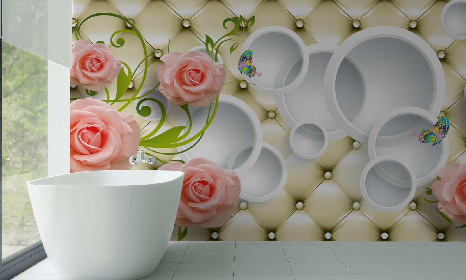 Фотошпалери бутон рожевої троянди прекрасний