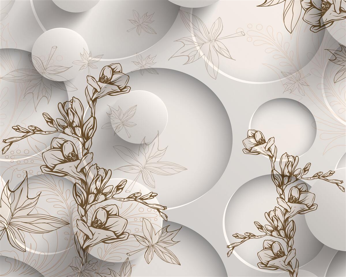 Фотошпалери магнолії білі та круглої форми