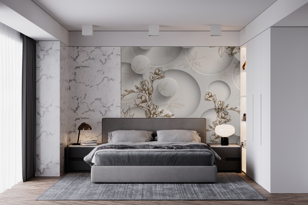 Фотошпалери магнолії білі та круглої форми