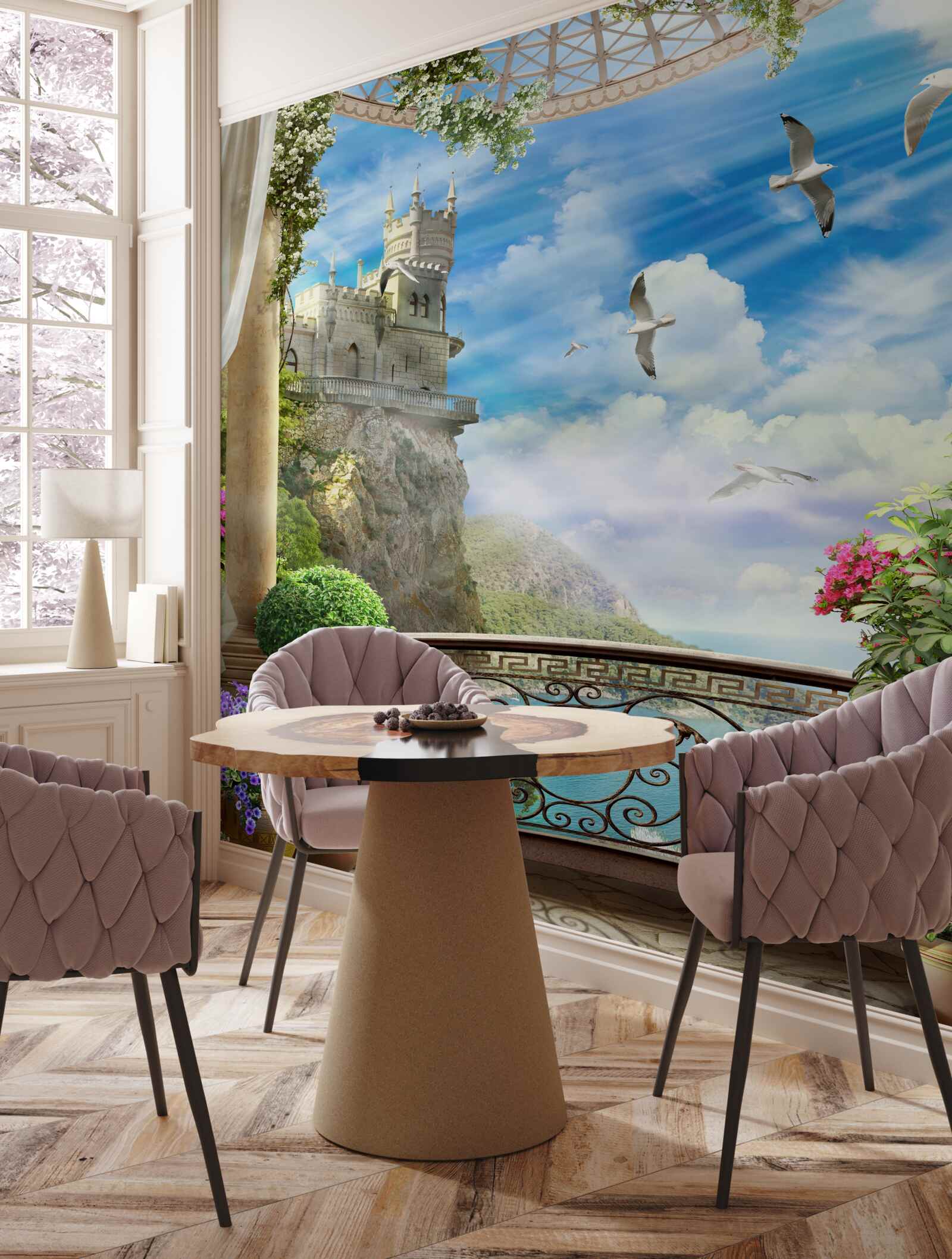 Фотошпалери тераса з видом на ластівчин притулок