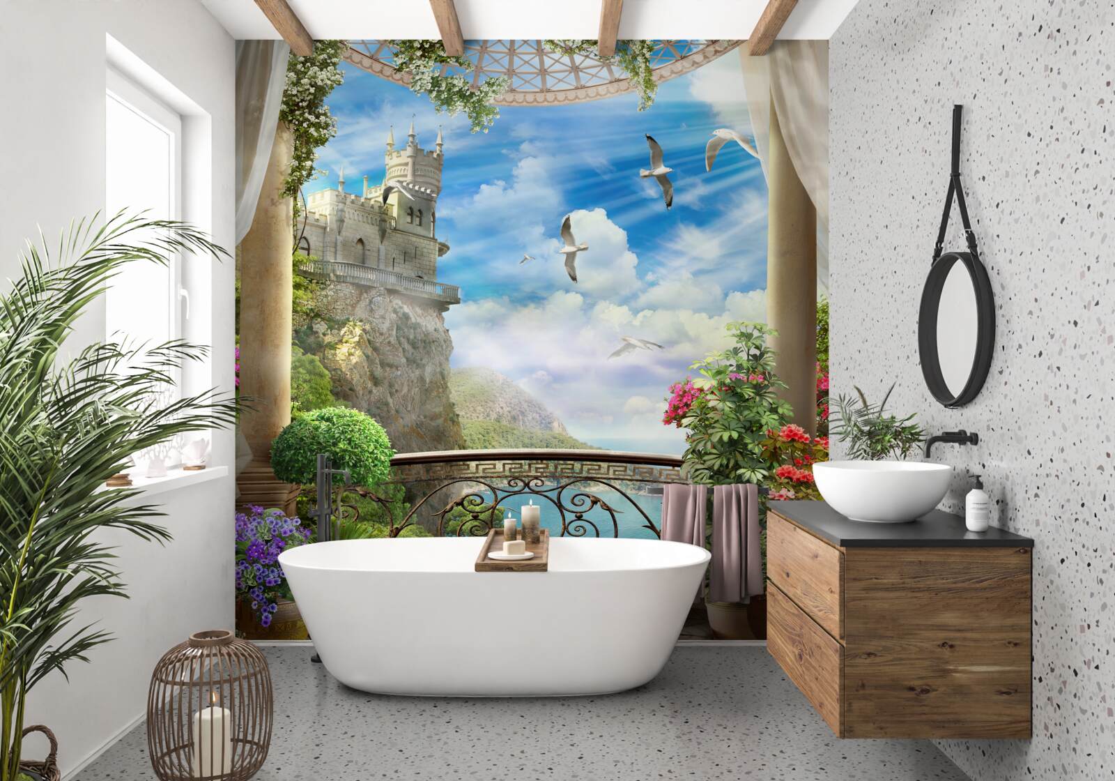 Фотошпалери тераса з видом на ластівчин притулок