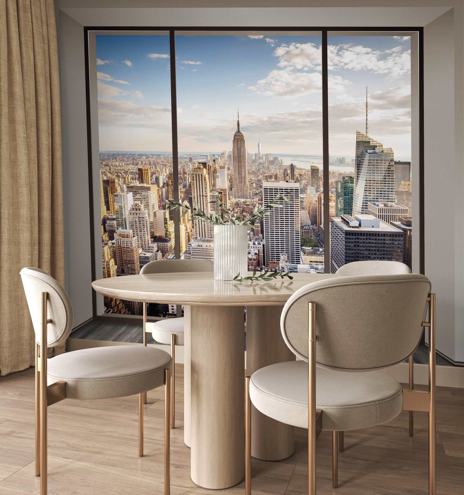 Фотошпалери ранковий вид з вікна на нью-йорк