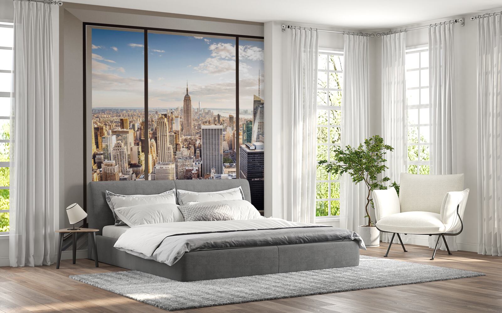 Фотошпалери ранковий вид з вікна на нью-йорк