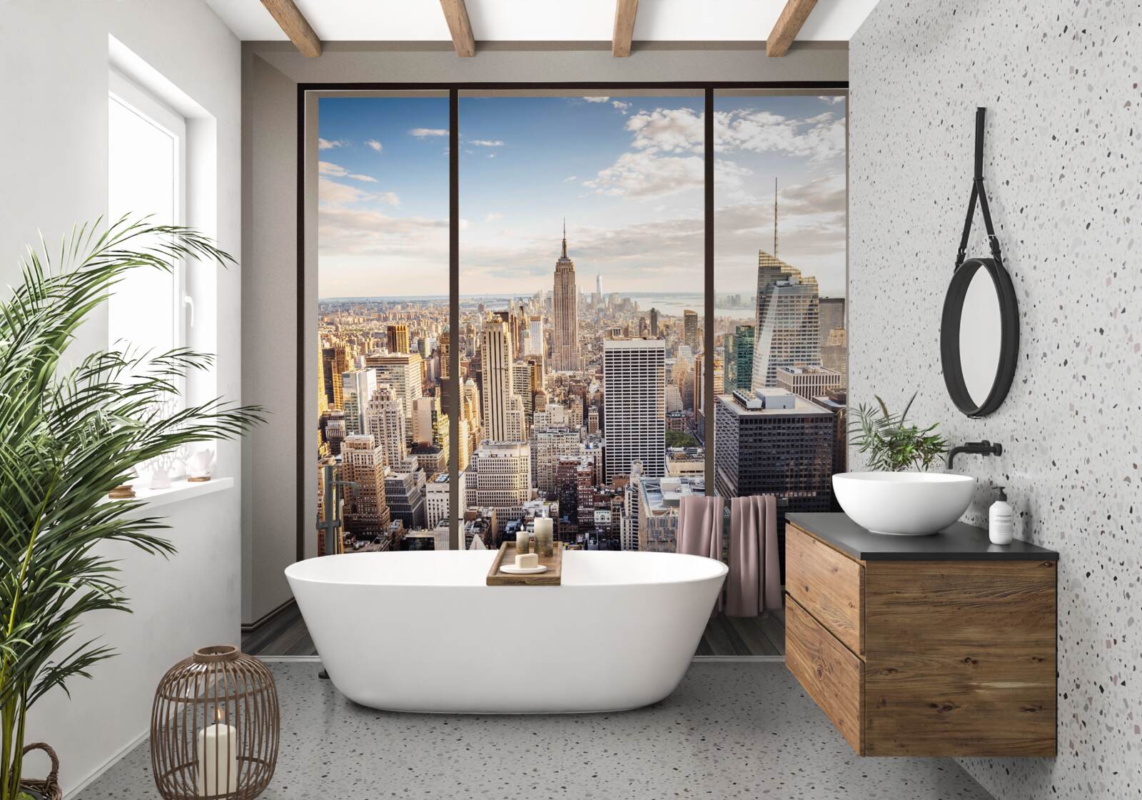 Фотошпалери ранковий вид з вікна на нью-йорк