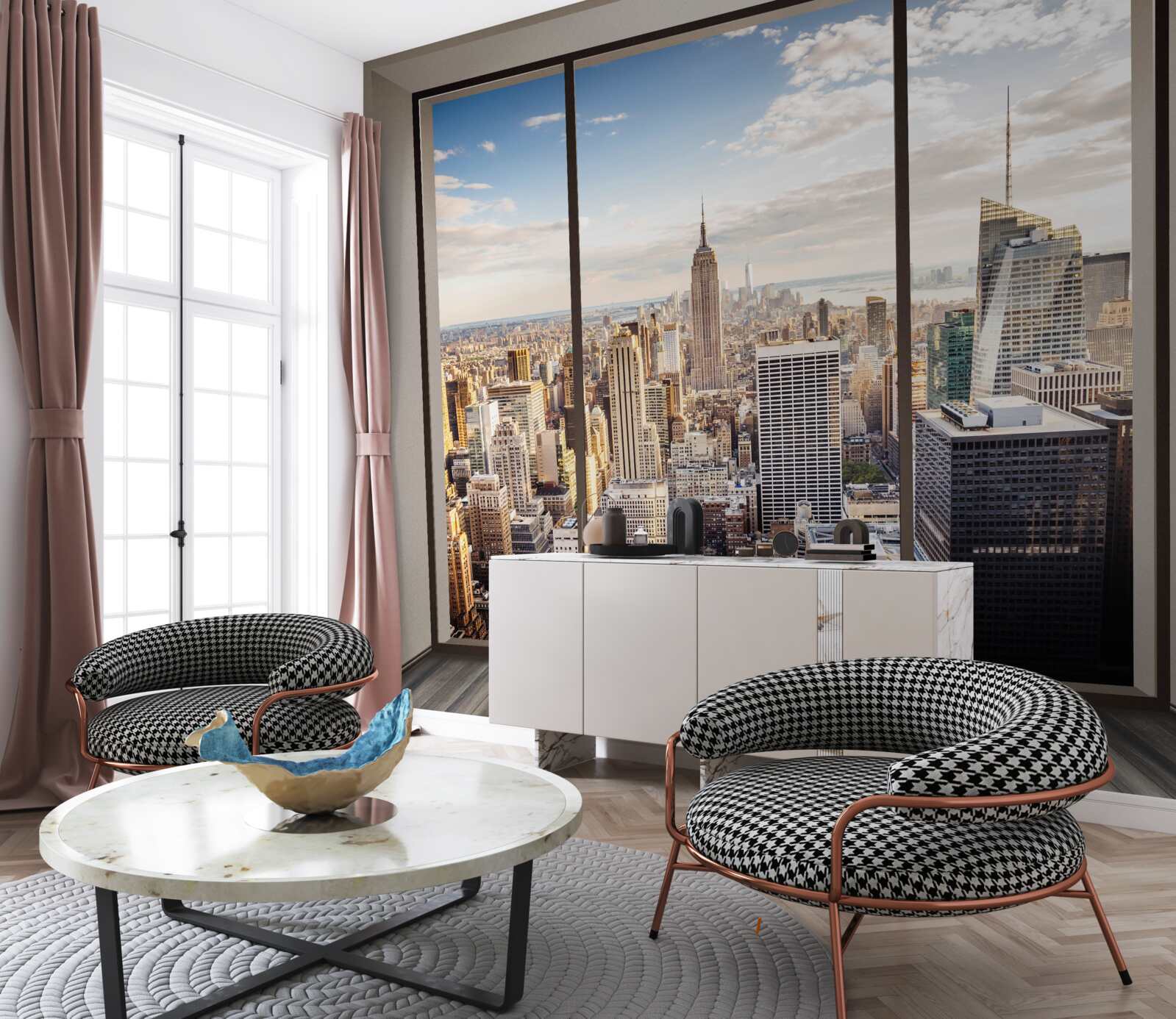 Фотошпалери ранковий вид з вікна на нью-йорк