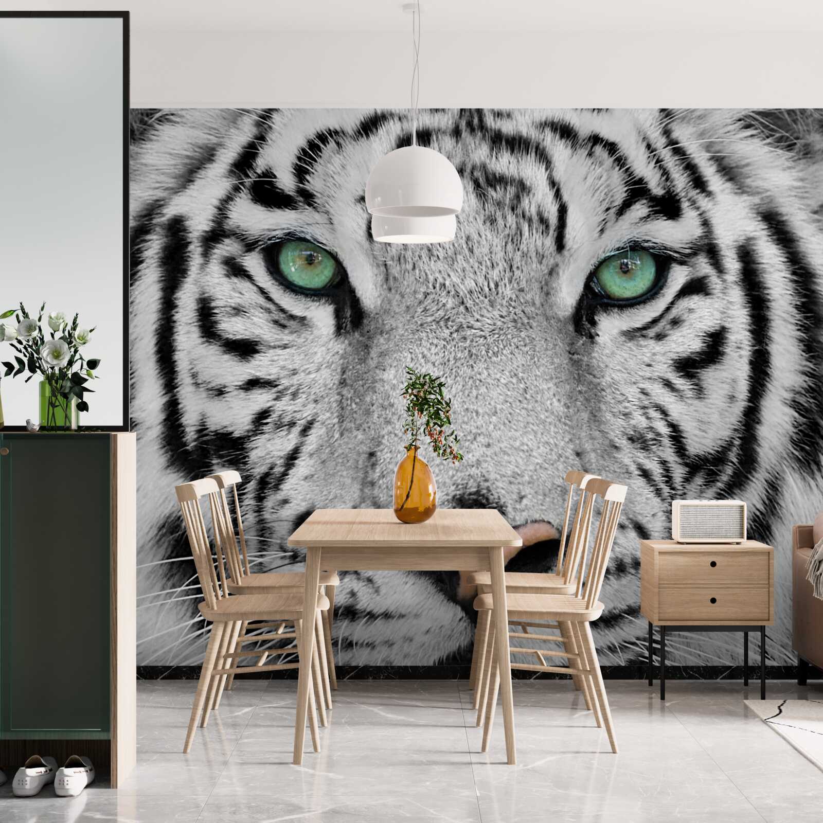 Фотошпалери чудовий білий тигр