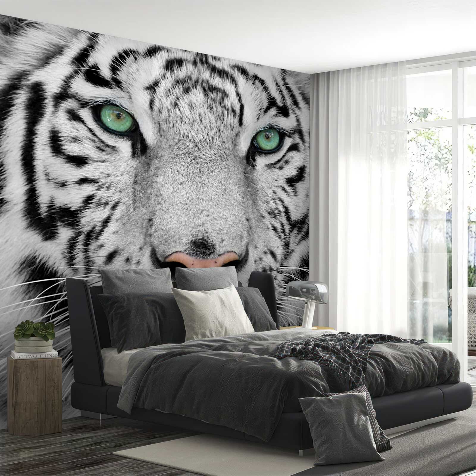 Фотошпалери чудовий білий тигр