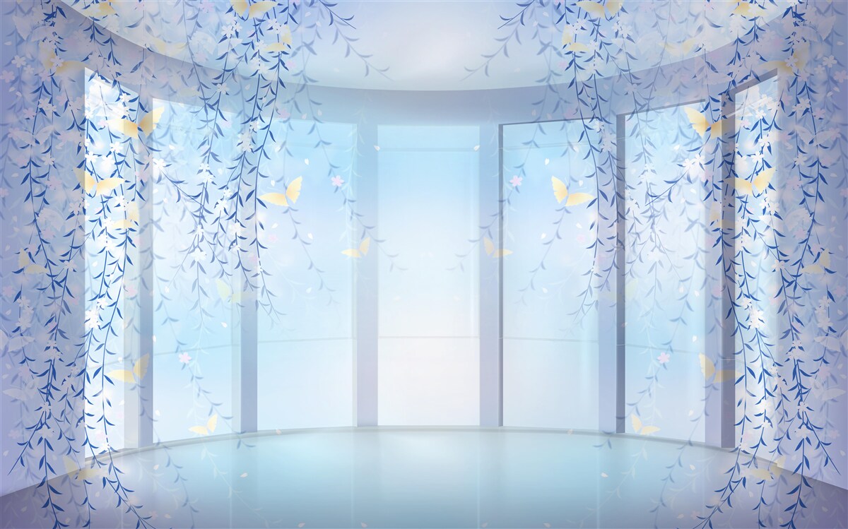 Фотошпалери балкон з панорамним видом у блакитних відтінках