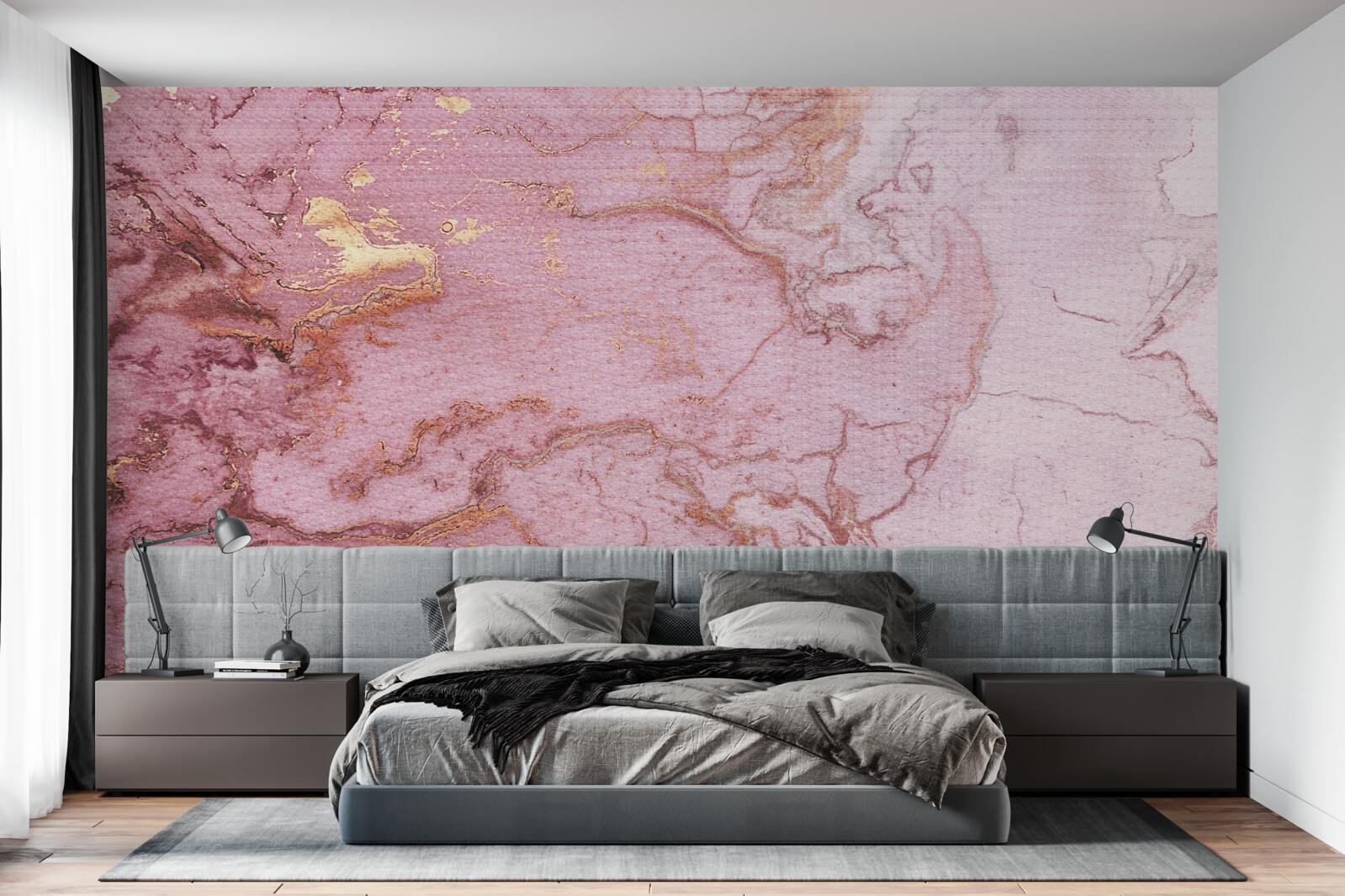 Фотошпалери мармуровий візерунок у ніжних відтінках рожевого
