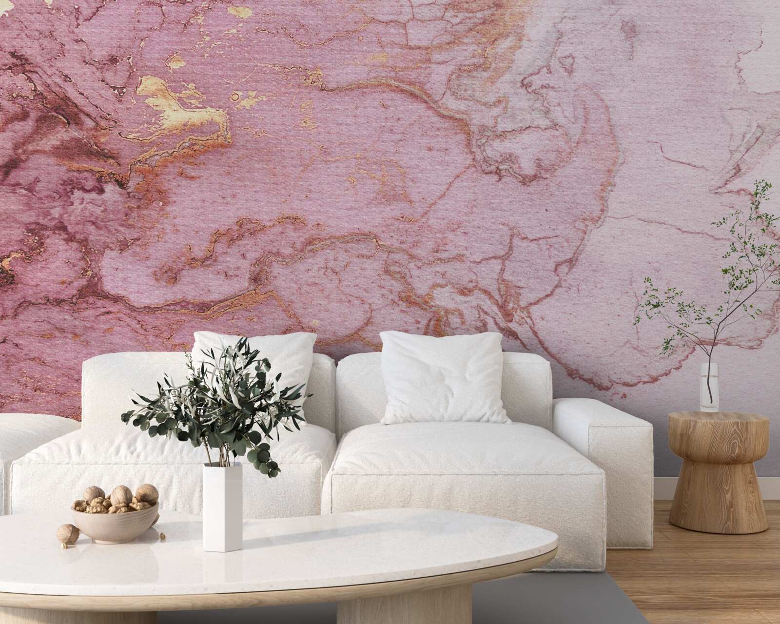 Фотошпалери мармуровий візерунок у ніжних відтінках рожевого