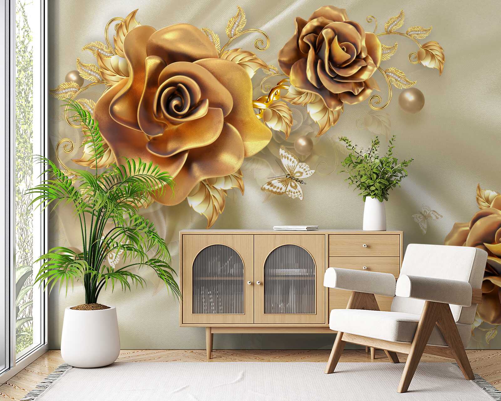 Фотошпалери темно-коричневі троянди