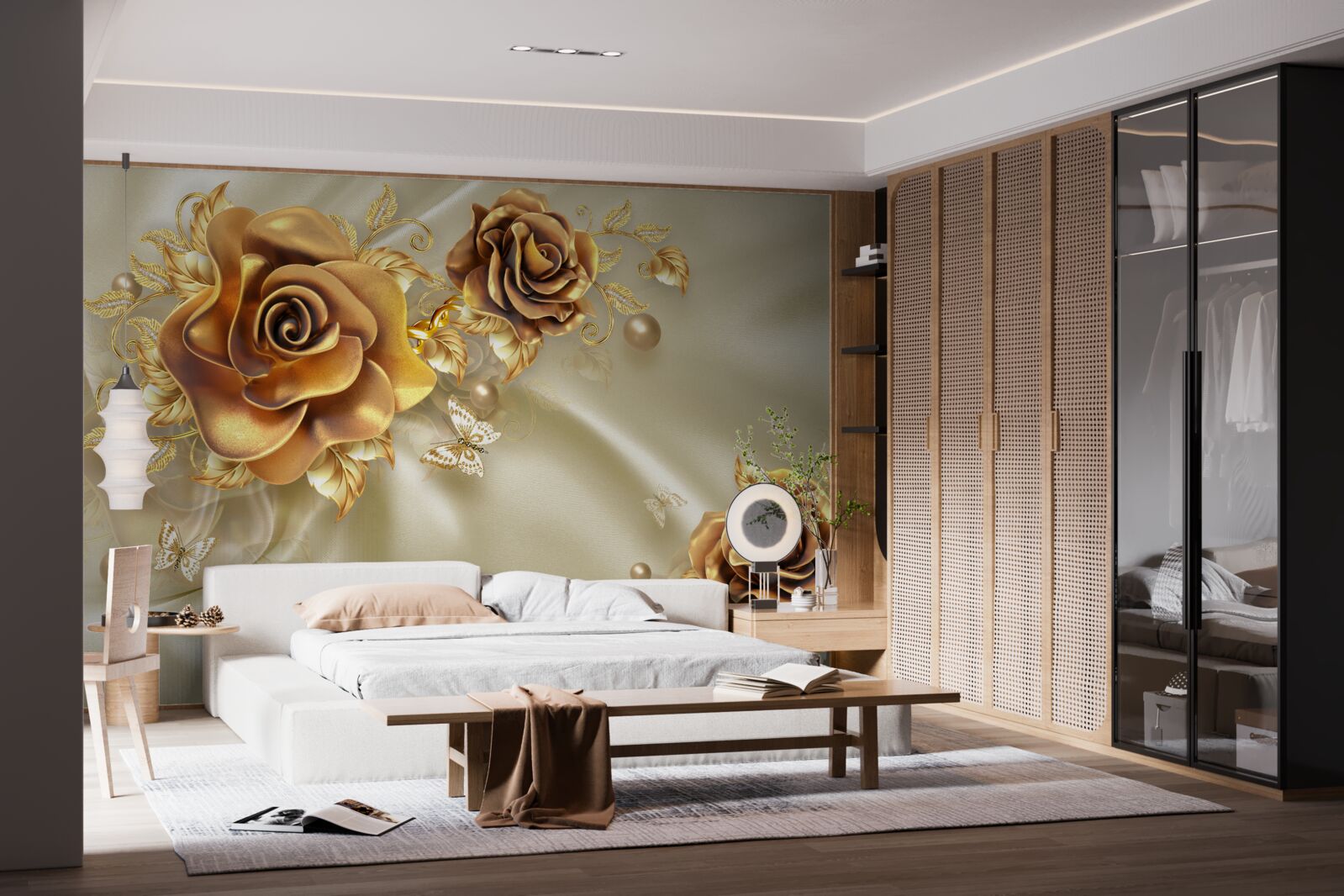 Фотошпалери темно-коричневі троянди