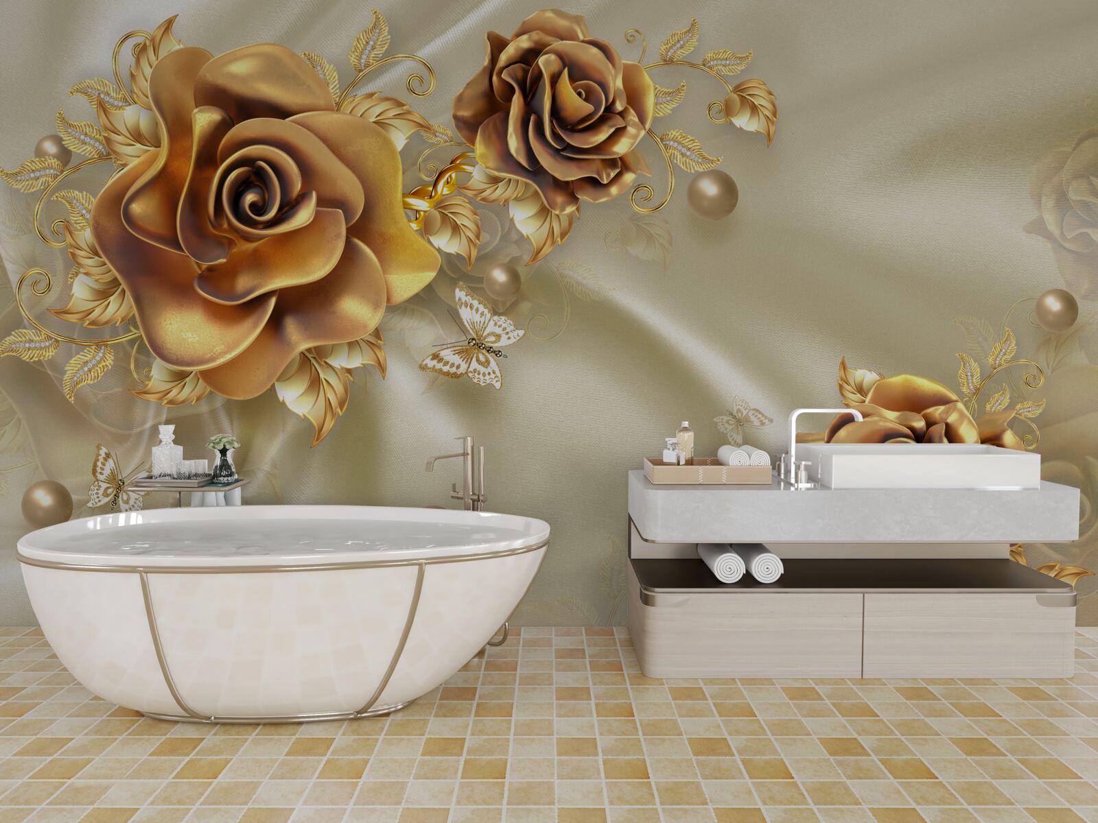 Фотошпалери темно-коричневі троянди