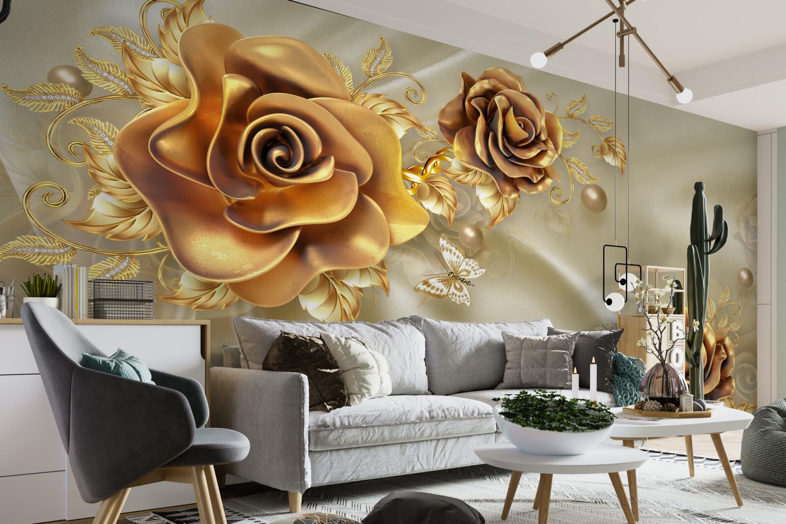 Фотошпалери темно-коричневі троянди