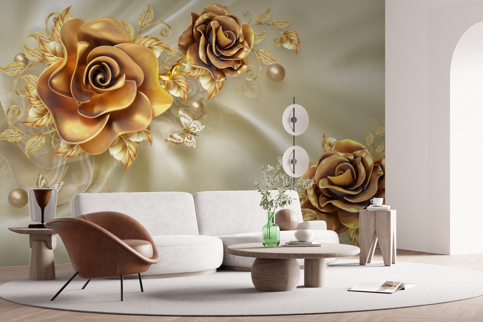 Фотошпалери темно-коричневі троянди