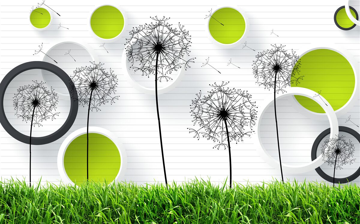 Фотошпалери пасовище, всіяне молочаєм