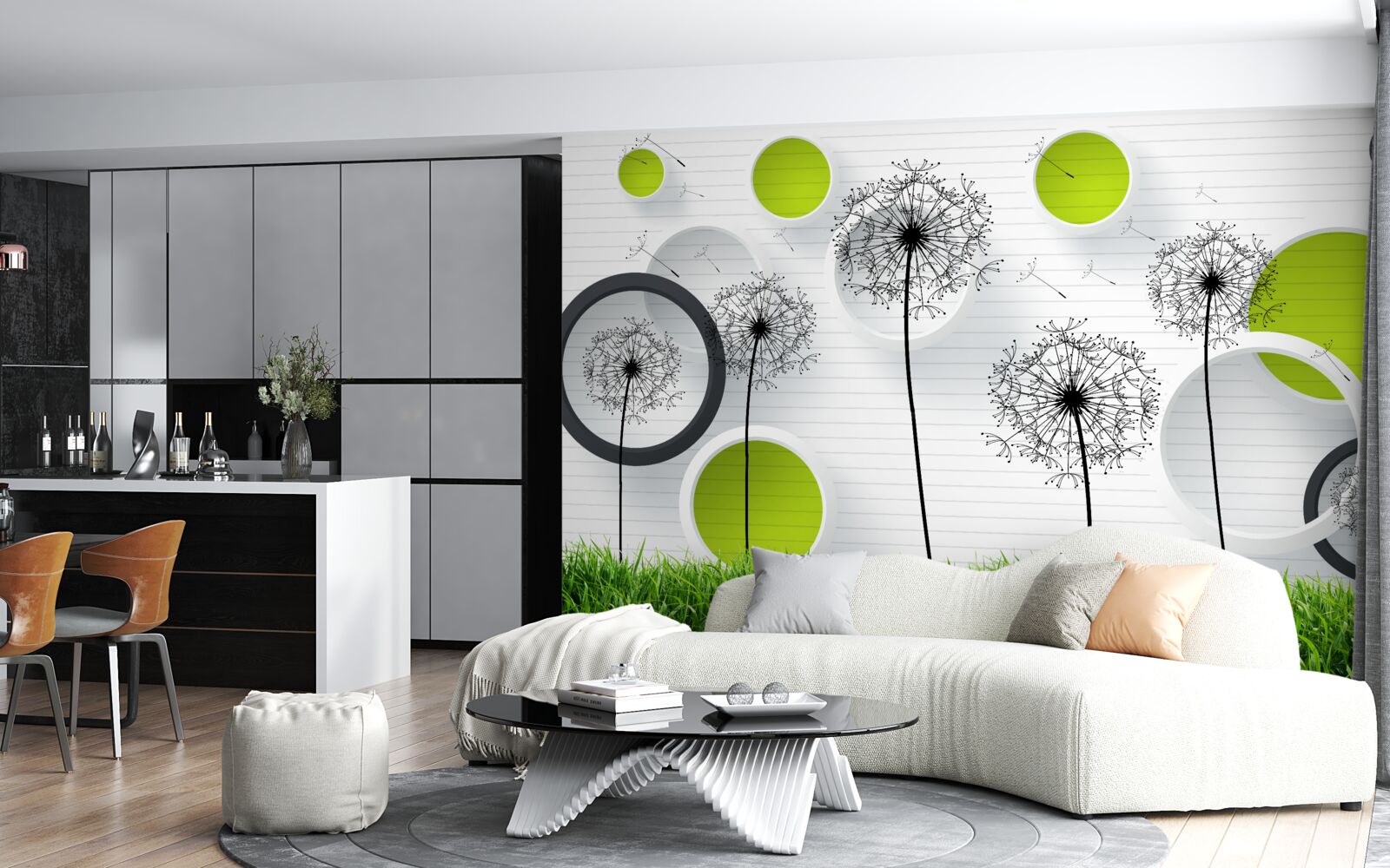 Фотошпалери пасовище, всіяне молочаєм