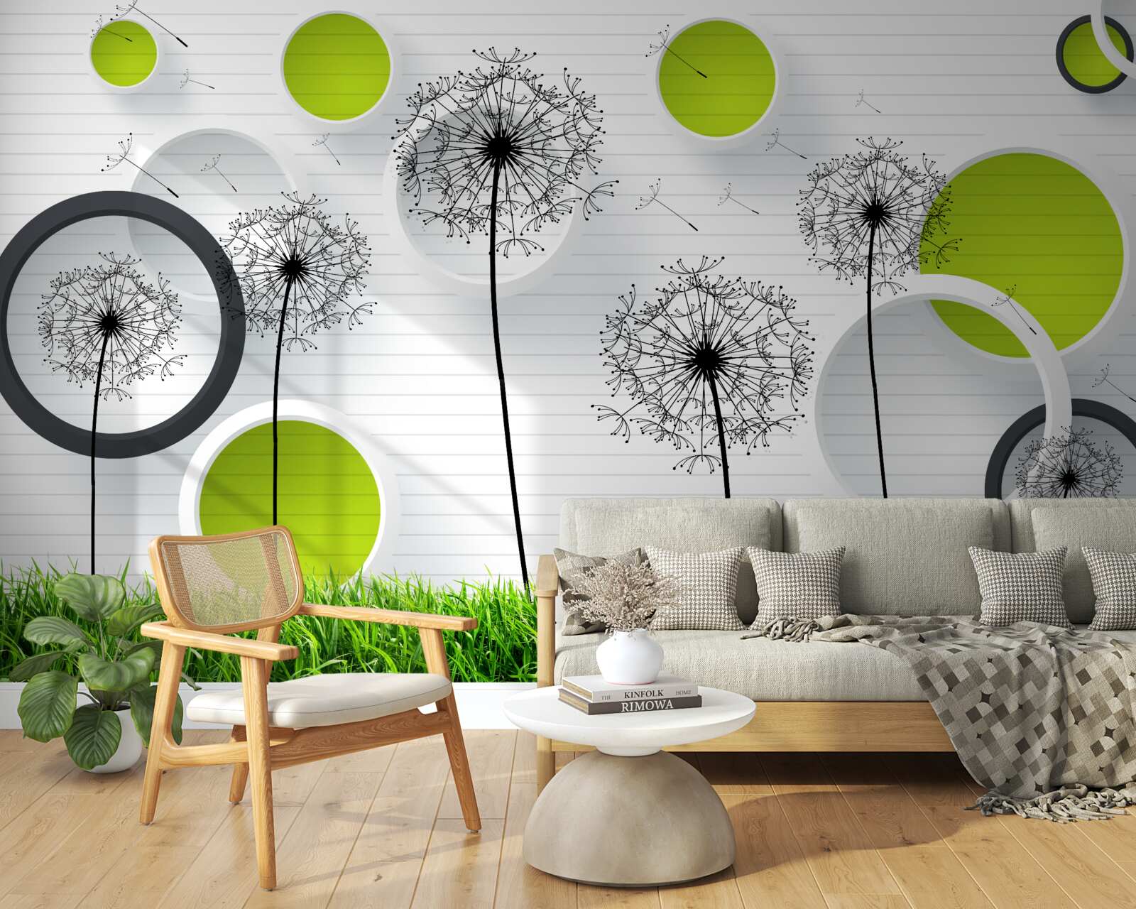 Фотошпалери пасовище, всіяне молочаєм