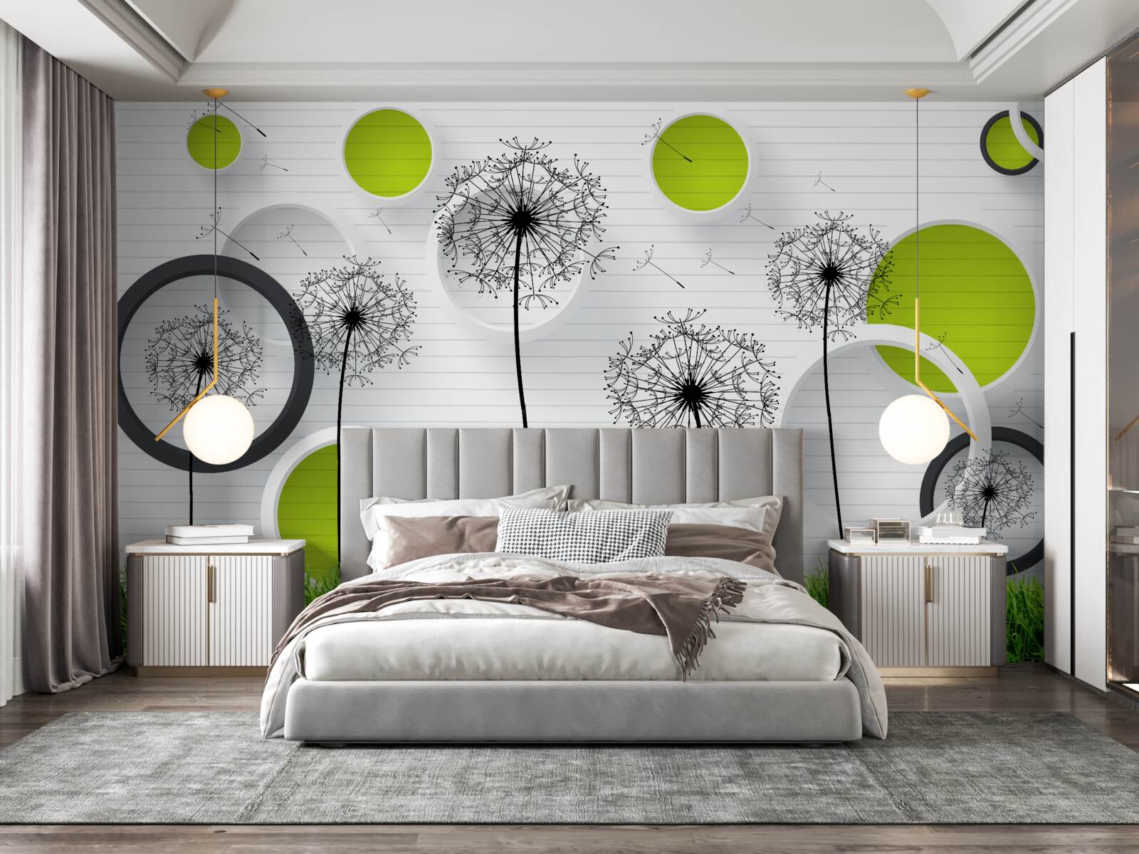 Фотошпалери пасовище, всіяне молочаєм