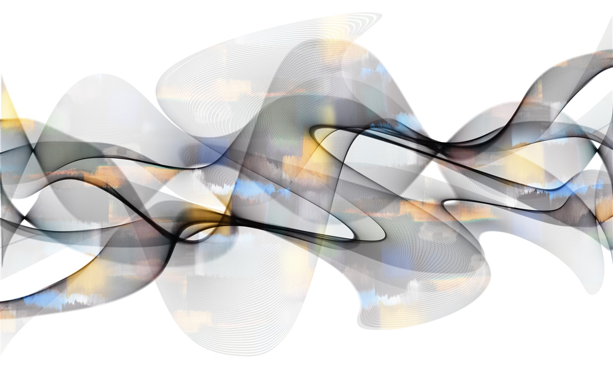 Фотошпалери димчаста структура з золотистими елементами