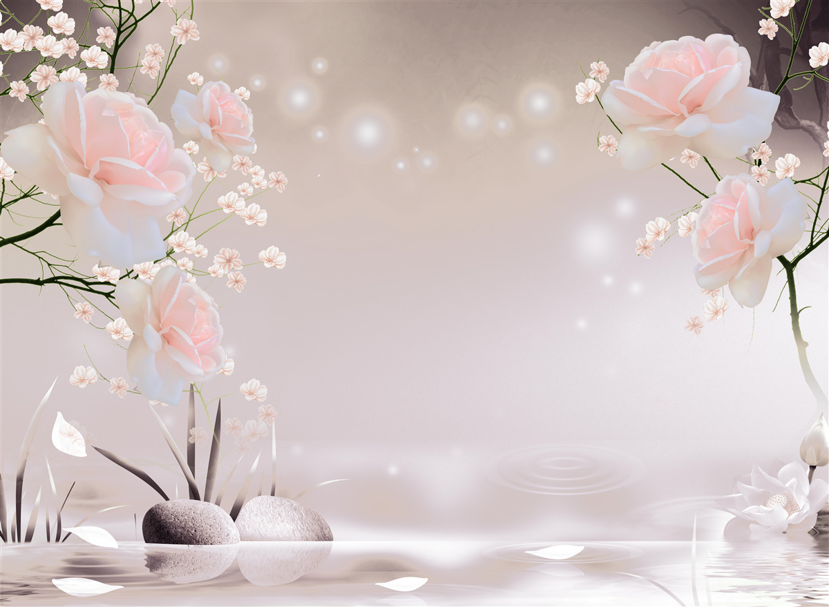 Фотошпалери ніжна троянда чайного кольору на гілках