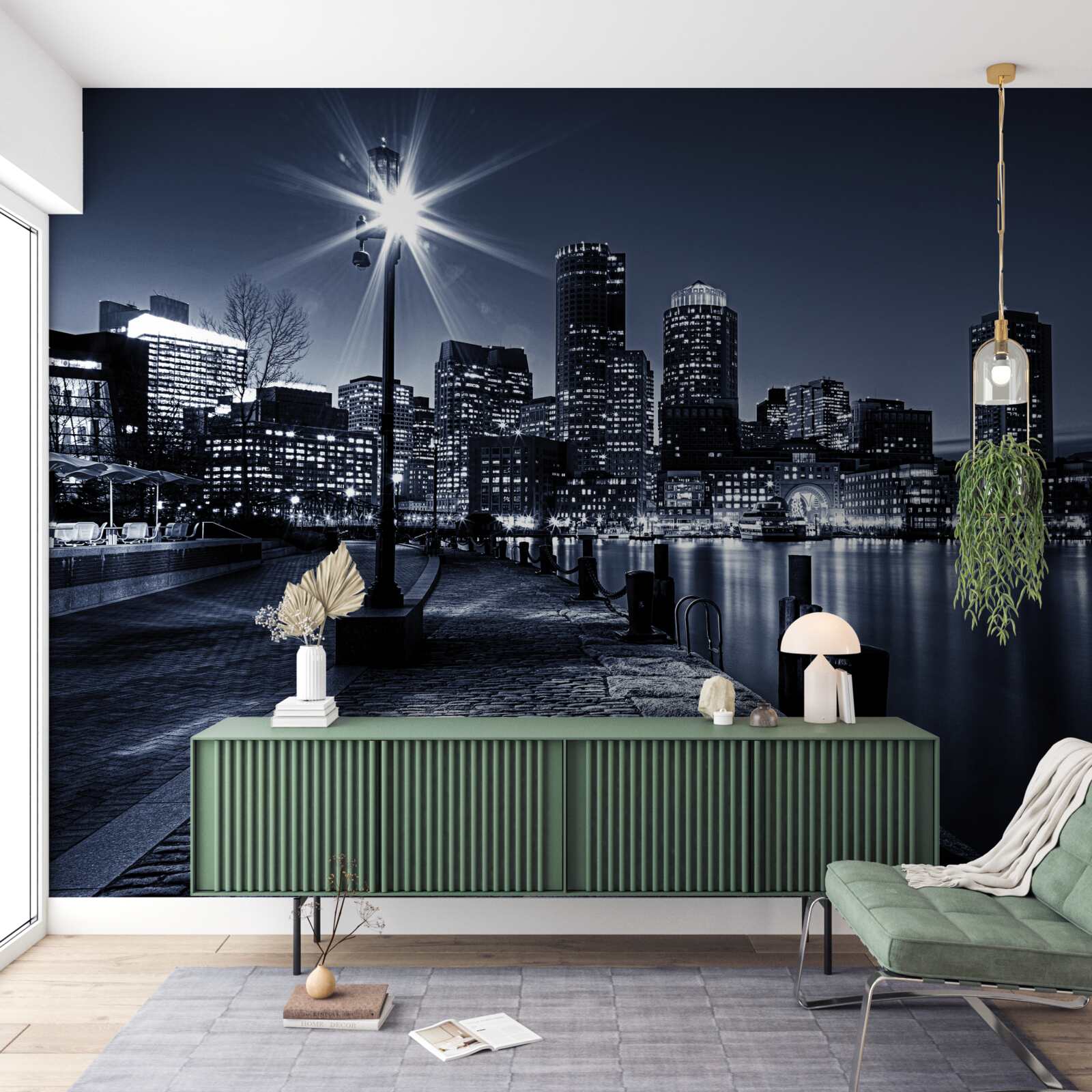 Фотошпалери набережна міста безлюдна