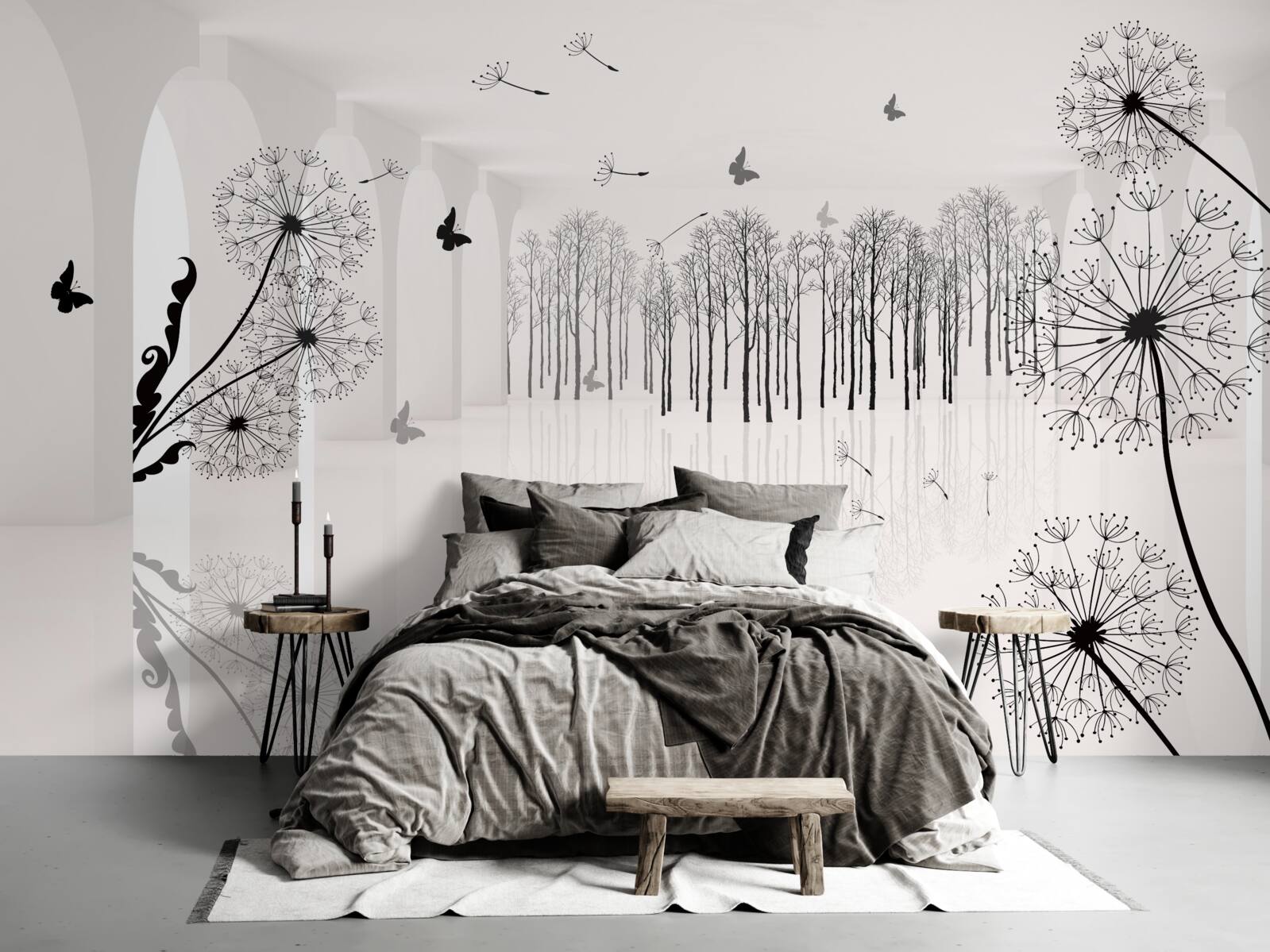 Фотошпалери перспектива кульбаб у тунелі