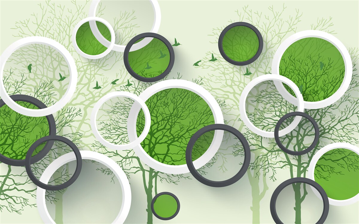 Фотошпалери колеса пофарбовані в колір дерев