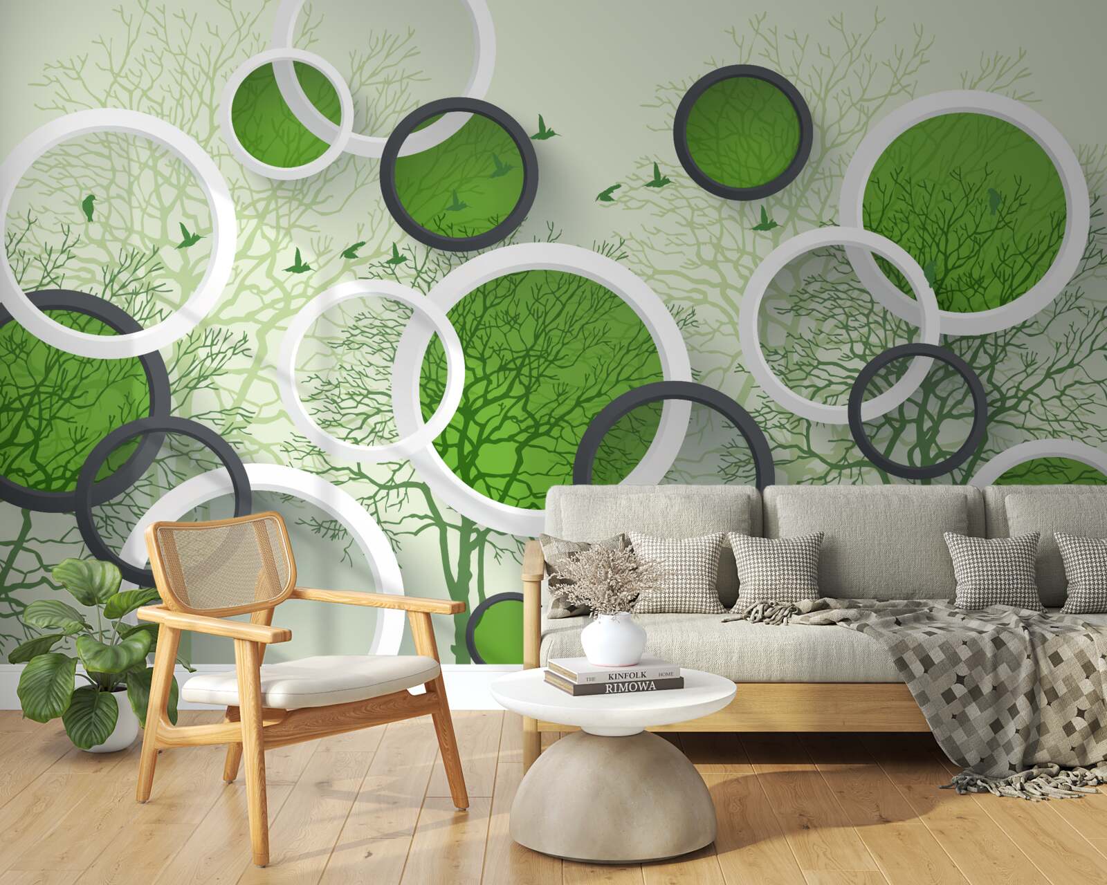 Фотошпалери колеса пофарбовані в колір дерев