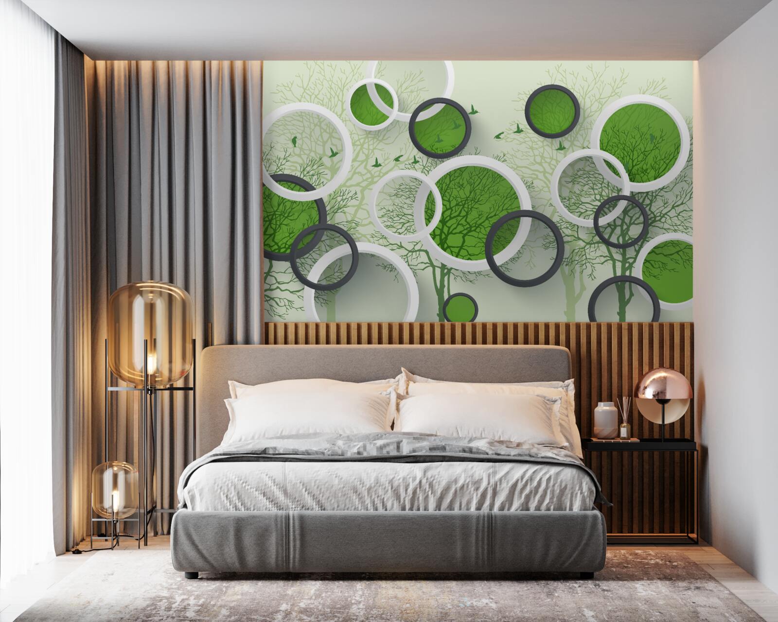 Фотошпалери колеса пофарбовані в колір дерев