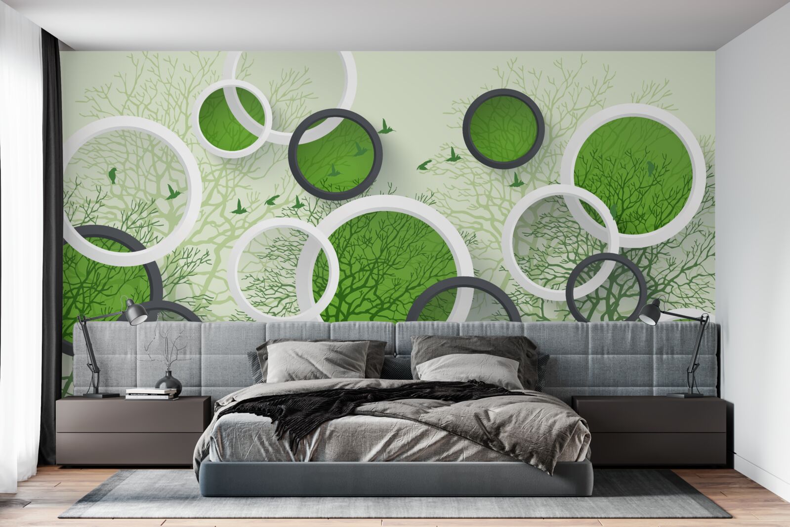 Фотошпалери колеса пофарбовані в колір дерев