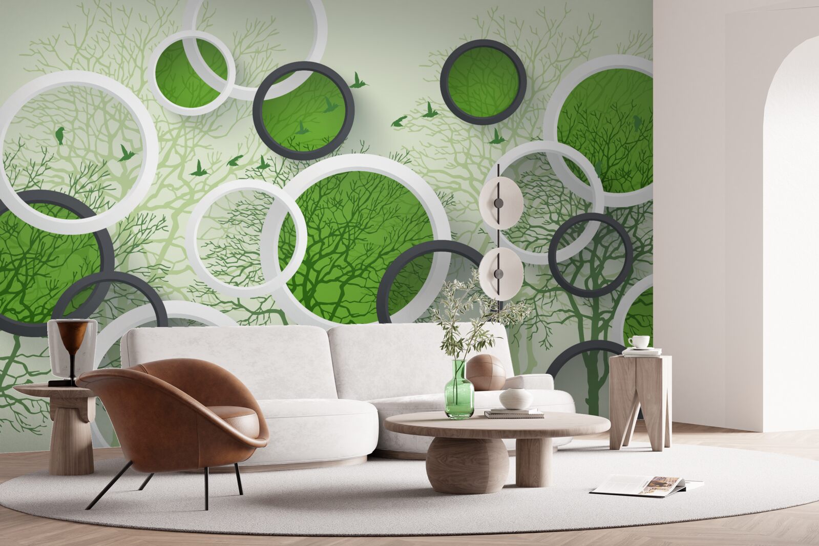 Фотошпалери колеса пофарбовані в колір дерев