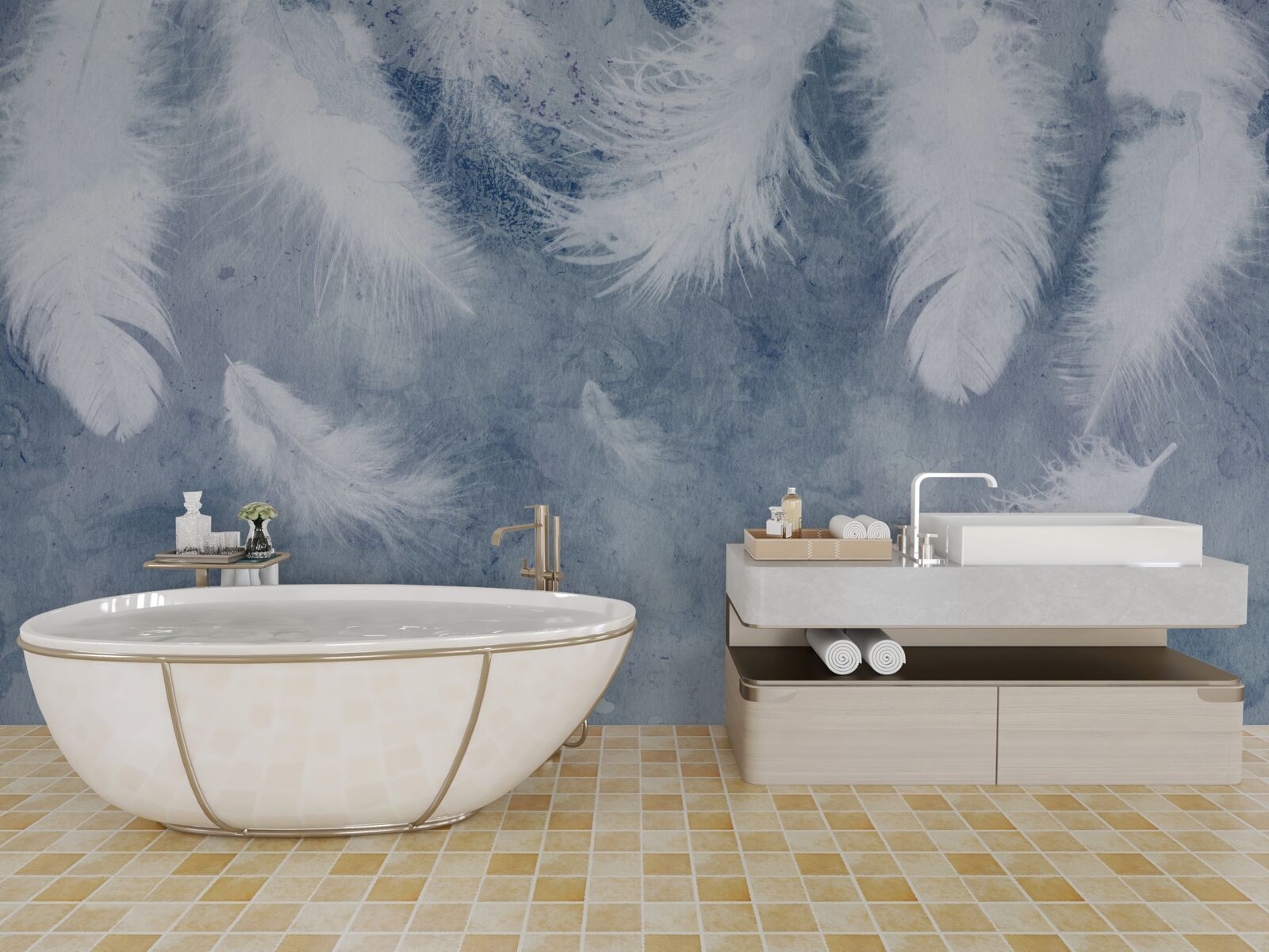 Фотошпалери м'яке та розпущене пір'я