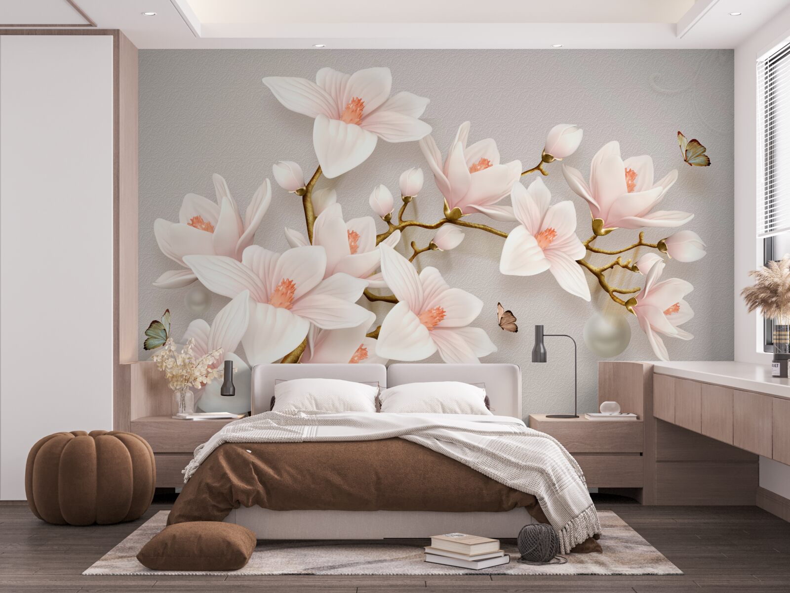 Фотошпалери бутони на золотистому стеблі