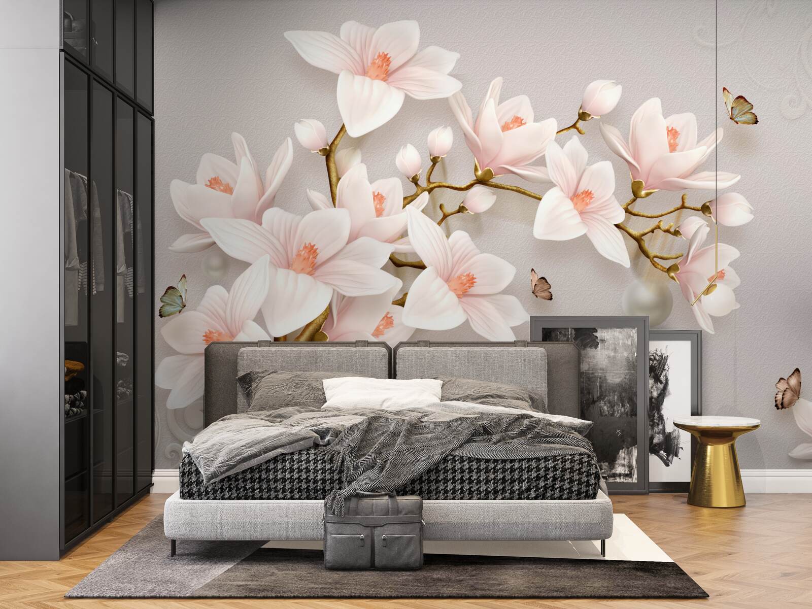 Фотошпалери бутони на золотистому стеблі