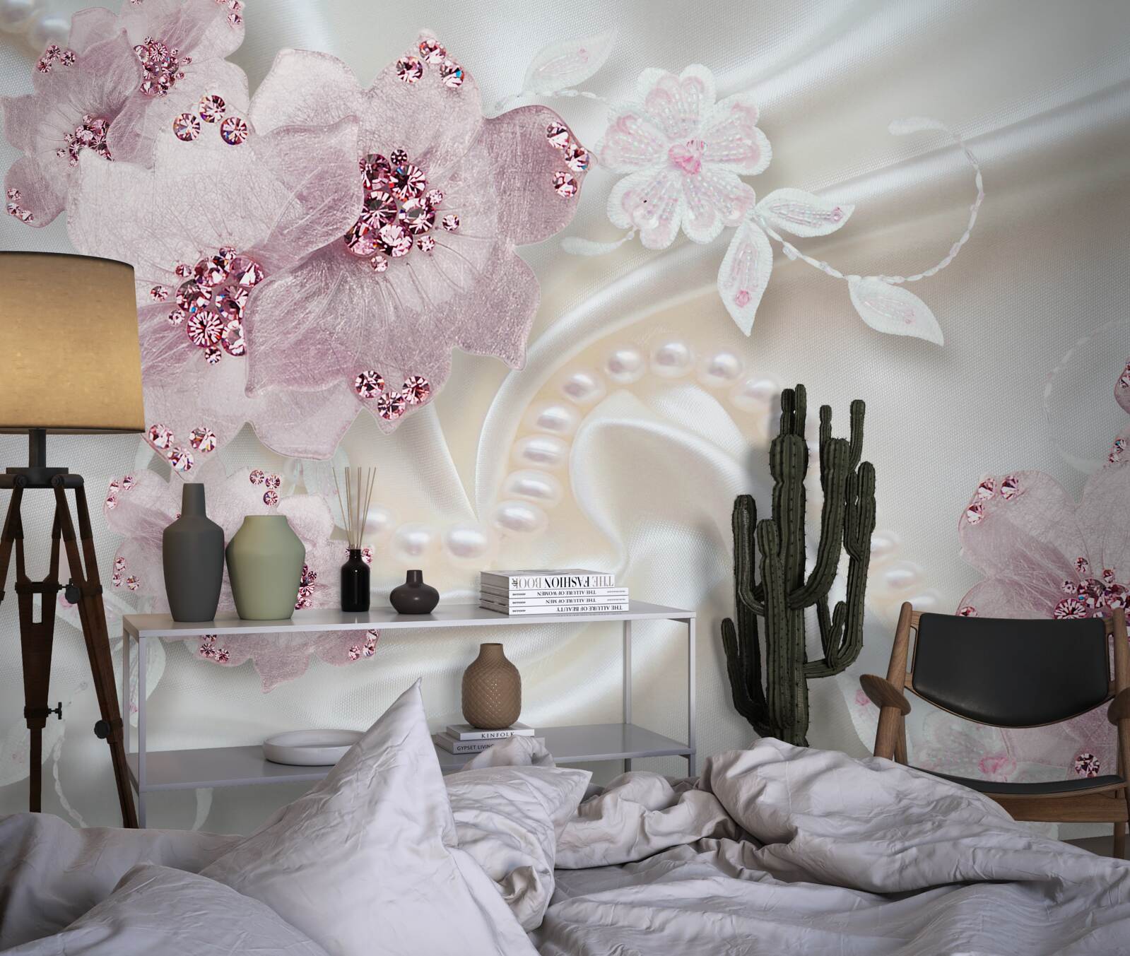 Фотошпалери м'які фіолетові текстильні ворсинки на шовку