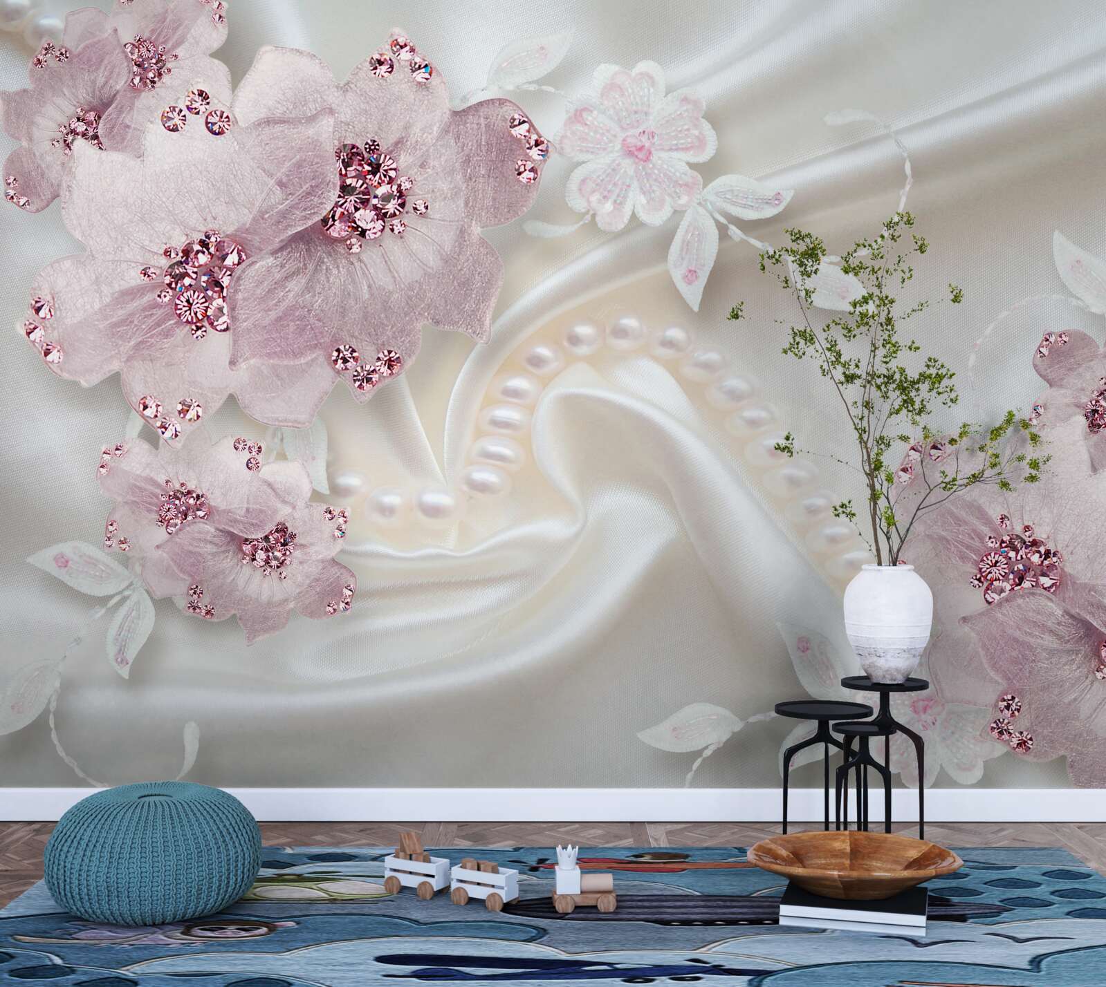 Фотошпалери м'які фіолетові текстильні ворсинки на шовку