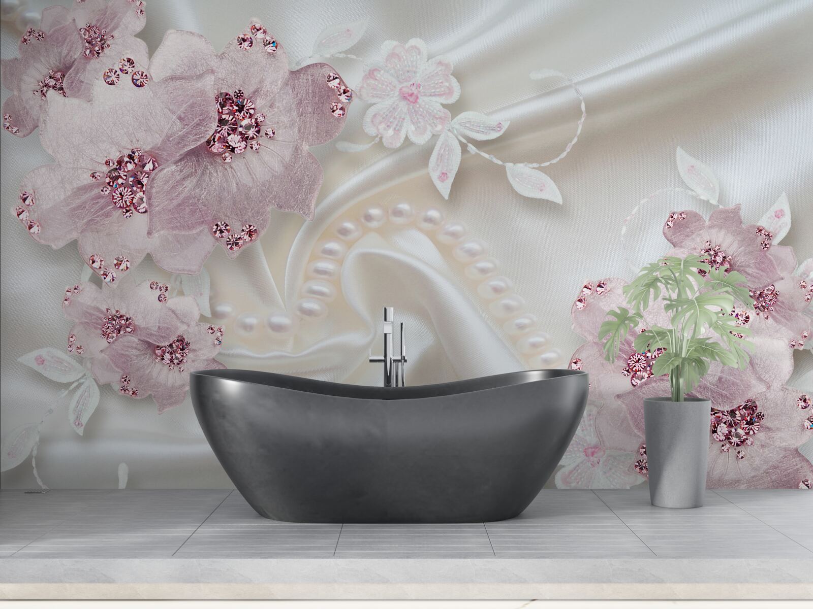 Фотошпалери м'які фіолетові текстильні ворсинки на шовку