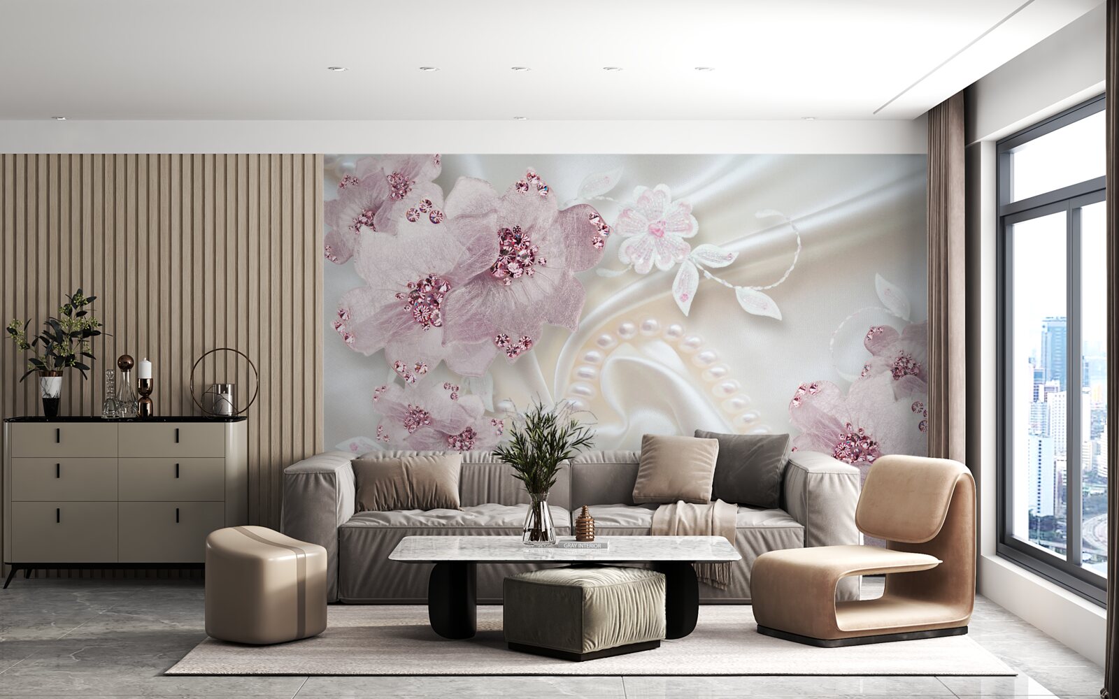 Фотошпалери м'які фіолетові текстильні ворсинки на шовку