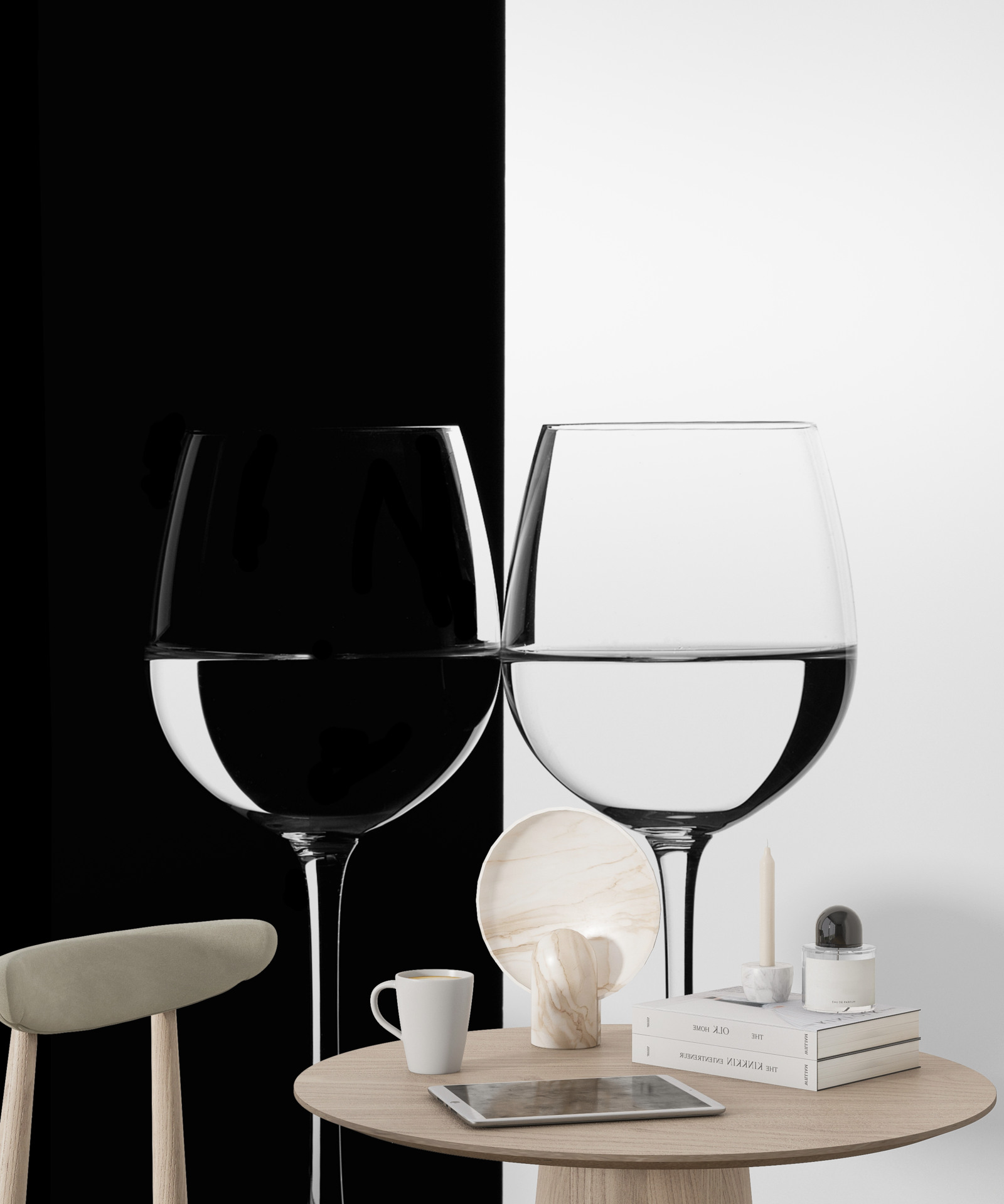 Фотошпалери окуляри на світлому та темному тлі