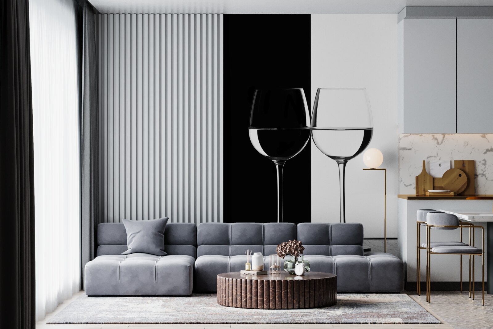 Фотошпалери окуляри на світлому та темному тлі